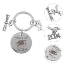 1入組不鏽鋼2024畢業季圈個性化鑰匙扣吊墜，適用於同學和老師的紀念禮物 - 鋼色 - 查看 5