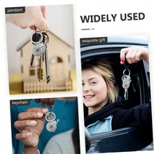 1入組不鏽鋼2024畢業季圈個性化鑰匙扣吊墜，適用於同學和老師的紀念禮物 - 鋼色 - 查看 7