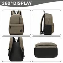 1入組男女旅行背包，14/15.6吋防盜筆記型電腦背包，適用於飛機上的隨身背包，書包，大容量電腦背包，適用於工作，商務，遠足背包，防水戶外運動背包，耐用休閒日包，適合15.6吋筆記型電腦 - 銅色 - 查看 5