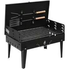 Portable Black Square Charcoal Grill Cast Iron - 彩色 - 查看 1