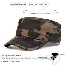 1 Pc Men Camouflage Flat Top Baseball Cap, Adjustable Outdoor Sun Protection Casual Hat For Spring Autumn Travel Beach Party