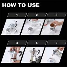 Cafetera manual de aluminio tipo moca italiana para 6 tazas,