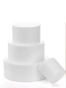 多款尺寸白色仿真蛋糕，蛋糕仿真層次組合，適用於裝飾、手工藝、烘焙展示、婚禮蛋糕設計、生日蛋糕、派對 - 白色 - 查看 8