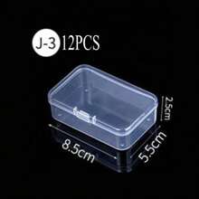 12 件透明塑料收纳盒，发夹、美甲首饰收纳盒，家用收纳整理器，适用于工艺品、珠宝和五金件，带透明铰链盖，适用于卧室、浴室、家居、书桌、办公室，可作为返校礼物 - 無色 - 查看 13