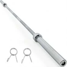 Barra Semi Olimpica Profesional Crossfit 700 Lbs 15 Kg Gym Pesas 2.2 M Gimnasio - Plateado - Ver 1