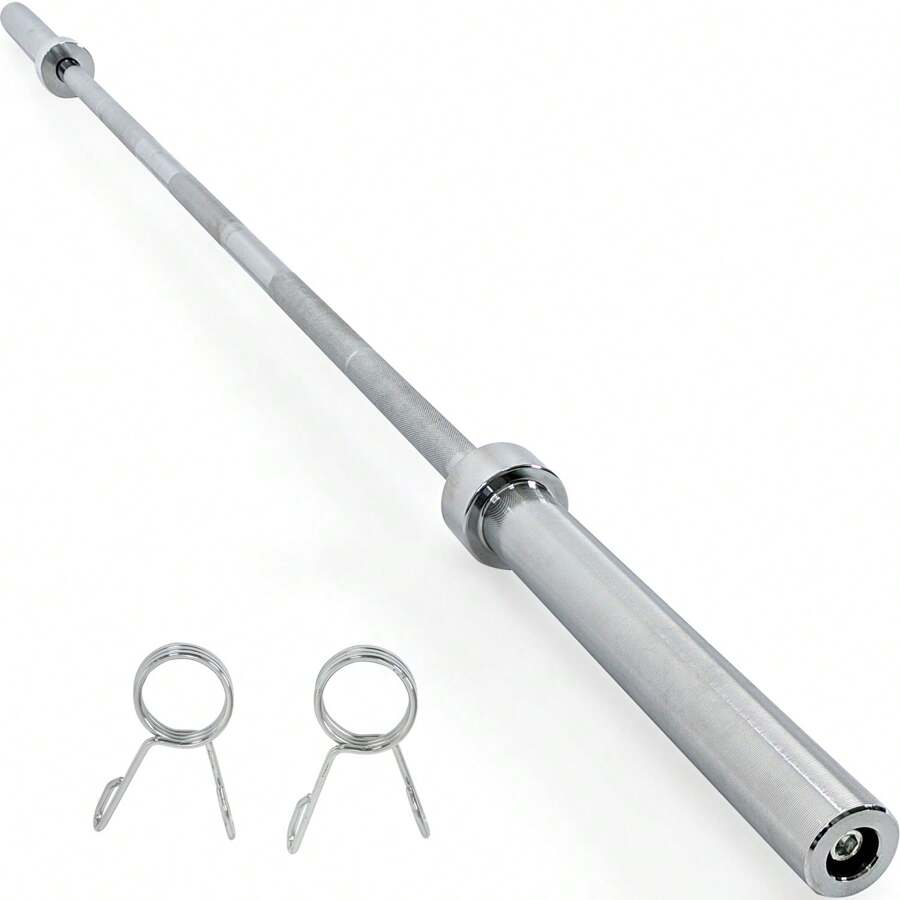 Barra Semi Olimpica Profesional Crossfit 700 Lbs 15 Kg Gym Pesas 2.2 M Gimnasio - Plateado - Ver 1