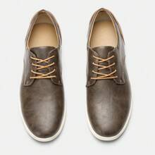 Pantofi de skateboard casual pentru bărbați, partea superioară din PU, design cu toc frecat, talpă din cauciuc, pantofi comozi pentru mers pe jos - cafea maro - Vizualizare 6