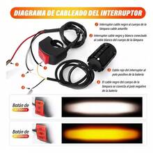 Par Faros Auxiliares Luces Led Moto Doble Color Impermeable - Negro - Ver 5