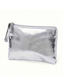 1 Túi đựng đồ trang điểm bằng kim loại PU, Túi đựng mỹ phẩm dung lượng lớn, Ví đựng tiền xu thời trang đơn giản sang trọng, Túi ly hợp thanh lịch dành cho nữ Ly hợp chống nước PU có sức chứa lớn và túi bên trong, Túi đựng tiền xu tối giản và thời trang với kết cấu chất lượng cao, Hộp đựng di động có khóa kéo để đựng tiền mặt, Thẻ Và Chìa Khóa, Phụ Nữ - Nhiều màu - Xem 7