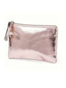 1 Túi đựng đồ trang điểm bằng kim loại PU, Túi đựng mỹ phẩm dung lượng lớn, Ví đựng tiền xu thời trang đơn giản sang trọng, Túi ly hợp thanh lịch dành cho nữ Ly hợp chống nước PU có sức chứa lớn và túi bên trong, Túi đựng tiền xu tối giản và thời trang với kết cấu chất lượng cao, Hộp đựng di động có khóa kéo để đựng tiền mặt, Thẻ Và Chìa Khóa, Phụ Nữ - Nhiều màu - Xem 6