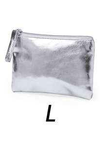 1 Túi đựng đồ trang điểm bằng kim loại PU, Túi đựng mỹ phẩm dung lượng lớn, Ví đựng tiền xu thời trang đơn giản sang trọng, Túi ly hợp thanh lịch dành cho nữ Ly hợp chống nước PU có sức chứa lớn và túi bên trong, Túi đựng tiền xu tối giản và thời trang với kết cấu chất lượng cao, Hộp đựng di động có khóa kéo để đựng tiền mặt, Thẻ Và Chìa Khóa, Phụ Nữ - Nhiều màu - Xem 5