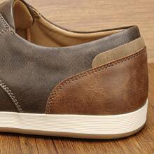 Pantofi de skateboard casual pentru bărbați, partea superioară din PU, design cu toc frecat, talpă din cauciuc, pantofi comozi pentru mers pe jos - cafea maro - Vizualizare 4