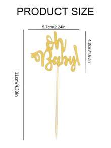 6 Cái/gói Vàng Lấp Lánh Bánh Topper Bộ, Bánh Trang Trí Đồ & Picks Cho Đám Cưới, Sinh Nhật, Giáng Sinh Và Tiệc Trang Trí Bánh - Nhiều màu - Xem 2