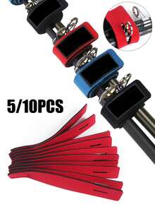 Cinturones elásticos para cañas de pescar, correas ajustables y soportes para cables, conjuntos de 5/10 piezas para cañas de lanzar, de spinning y para mosca - Multicolor - Ver 1
