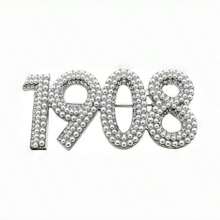 1pc 1913 Sorority Sister Pin / 1908 Women's Brooch / Ladies Resilience Social Pin, Unique Decorative Accessory For Women's Jewelry - White - View 9
