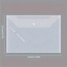 5 pièces Sac de fichier A4 en plastique transparent imperméable à grande capacité avec bouton. Sac de rangement pour papiers d'examen. Fournitures de bureau pour entreprise et étudiants. Garde vos données et papeterie de bureau organisées et sécurisées. Style aléatoire Rentrée scolaire, Fournitures scolaires