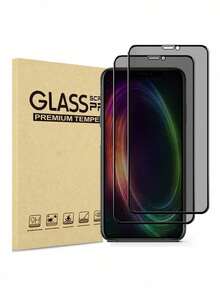 2 piezas Mica Privacidad Templado Cristal Para iPhone X / Xs - Negro - Ver 8