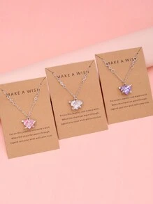 6pcs Minimalist Heart & Moon Pearl Pendant Necklace Set For Women, Great For Holiday, Party, Date, Daily Wear, Gift-Giving (Random Greeting Card Included) - Yellow Gold - View 6