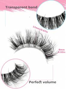 Asiteo 7 Pairs 3D Transparent False Eyelashes With Natural Delicate Faux Mink Lashes, 7 Styles Mixed Fluffy Curly Cat Eye Fake Eyelashes - Black - View 7