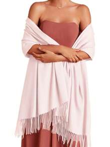 1pc Women Solid Color Silky Pashmina Shawl Wraps Soft Bride Bridesmaid Shawl For Formal Evening Party Wedding Accessories Women - A - View 13