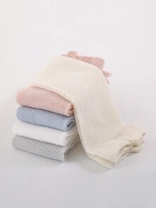 5pairs Summer Breathable Mesh Cute Solid Color High Socks, Anti-Mosquito For Baby - Multicolor - View 5