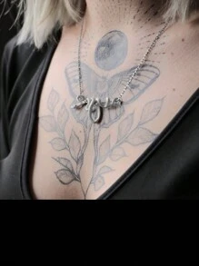 1 件简约时尚蛇形吊坠项链，适合男女，日常佩戴和礼物