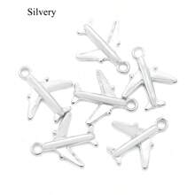 20入組合金飛機形吊墜，DIY項鍊/手鍊首飾製作配件