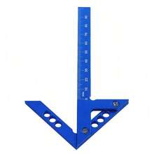 中心定位木工尺- 45/90度直角線量規 - 鋁合金中心刻線精確木匠尺木材測量刻痕工具 - 一件 - 查看 7