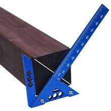 中心定位木工尺- 45/90度直角線量規 - 鋁合金中心刻線精確木匠尺木材測量刻痕工具 - 一件 - 查看 3