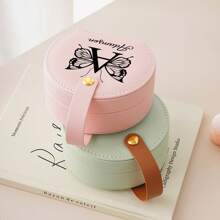 1 pièce Boîte de rangement à bijoux pour femmes avec lettre de papillon et nom personnalisé, organiseur de bijoux personnalisé à la mode, cadeau parfait pour une mère, une petite amie, un anniversaire.