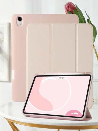 Solid Color Right Pencil Slot Charging, Light Pink Protective Case, TPU Soft Shell, Compatible With IPad Mini 6/Mini 7/9.7/10.2/10.5/Air 4/Air 5/10th/10.9/Pro 11-Inch/Air 11 (M2)/12.9/Pro 11 2024 (M4)/IPad Air 13 (M3 2025)/IPad Air 11-Inch (M3) 2025/IPad (A16) 11 Inch 11th Generation 2025 Models. The Inner And Outer Cover Materials May Be In Different Colors.