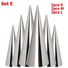 6-12入組家用烘焙工具套裝，多種選擇可用，羊角麵包餡料套裝、廚房蛋糕模具、螺旋烘焙羊角包管、餅乾和甜點工具 - 銀色 - 查看 10