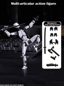 13 Joints Movable Action Figure Doll Model Robot Building Blocks Toy, 13 Joints Movable 3D Toy Dog DIY Assembly Toy, 360 Degree Flexible Joints