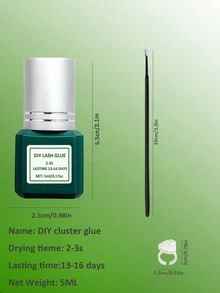DIY睫毛延長膠套裝群組睫毛膠黑色敏感睫毛膠快速乾燥防水睫毛膠個別睫毛膠長效持久13-16天DIY睫毛延長膠牢固持有睫毛膠用於睫毛延長(5ML) - 綠色 - 查看 8