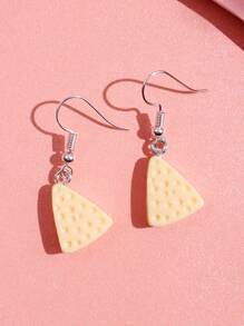 1對創意可愛有趣模仿乳酪掛墜耳環,適合女性 - 黃色 - 查看 5