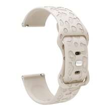 Correa grabada compatible con Samsung Galaxy Watch 6/4/Classic/5/Pro/3/Active 2 Brazalete de silicona con estampado de leopardo Gt 2 E de 20mm, 22mm, 18mm - color de la luz de las estrellas - Ver 3