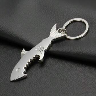 1PC Shark Keychain Bottle Opener Fish Beer Bottle Opener Keychain Charms For Bag Keys Car Keys Accessories Keyring Jewelry Gifts Car Accessories Bag Charm School Cute Goth Y2k
