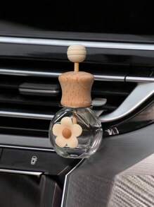 1 件装雏菊香水瓶汽车出风口香水扩散器带夹子，空精油容器汽车内饰装饰 - 米色 - 查看 2