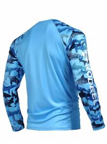 RODEEL Long Sleeve Shirts Men UPF 50+ Sun UV Protection Lightweight Quick Dry Moisture Wicking Breathable Cooling Athletic Activewear For Outdoor Hiking Camping Running Biking Fishing Boating Construction Landscaping Sport Gym Workout, Holiday Gift - 藍色 - 查看 2