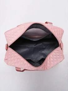 1入旅行袋，運動包，週末包，手提行李袋，手提包，大容量耐用拉鍊展開設計，適用於商務旅行，度假，醫院學校開學和其他場合，尼龍材質，粉色，適用於女性老師，孕婦等。蜜月旅行必備，同時也適用於學生，朋友，女友，愛人和媽媽，是完美的超市購物收納袋。 - 粉色 - 查看 8