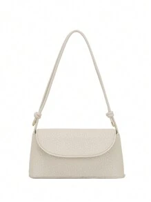 Bolsa de hombro casual de moda de unicolor con estampado de piedra - Albaricoque - Ver 8