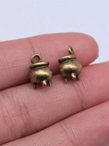 10入組11x8x8mm（0.43x0.31x0.31英寸）3D鼎爐香爐吊飾創意吸睛儀器時尚項鍊手鐲耳環鑰匙扣DIY珠寶製作手工藝品 - 香爐 - 查看 4