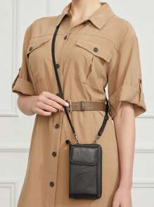 MIYIN Women's Fashion Retro Style Small Zipper Crossbody Bags With Adjustable Shoulder Strap PU Vintage Cell Phone Purse Wallet With Credit Card Slots Minimalist Casual Shoulder Bag Clutch Purse For Woman For Shopping, Working, Traveling, Hiking.(Black) IPhone Bag Pouch Phone Cell Phone Purse Wallet Pouch Phone Bag Women Purse