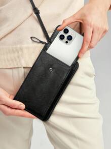 MIYIN Women's Fashion Retro Style Small Zipper Crossbody Bags With Adjustable Shoulder Strap PU Vintage Cell Phone Purse Wallet With Credit Card Slots Minimalist Casual Shoulder Bag Clutch Purse For Woman For Shopping, Working, Traveling, Hiking.(Black) IPhone Bag Pouch Phone Cell Phone Purse Wallet Pouch Phone Bag Women Purse