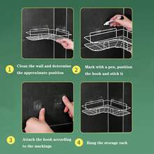 1PC Space-Saving Triangle Corner Shelf - Easy Install, Versatile Bathroom & Kitchen Organizer, Durable Shower Caddy - White - View 6