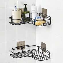 1PC Space-Saving Triangle Corner Shelf - Easy Install, Versatile Bathroom & Kitchen Organizer, Durable Shower Caddy - White - View 1