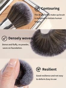 MAANGE 7pcs Makeup Brushes Set With Large, Medium And Small Foundation Brushes Eyeshadow Brushes Swoosh Brushes Nose Shadow Brushes Concealer Brushes Makeup Tools,Brush Set For Travel,Gifts For Women - 藕粉色 - 查看 8