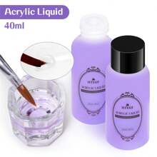 40ml Monomer Acrylic Nail Liquid With 3PCS Nail Brush Acrylic Liquid Monomer For Acrylic Powder Nails Extension DIY Nail Brush& Acrylic Nail Cup&Nail Form Paper Tray Acrylic Press On Nails