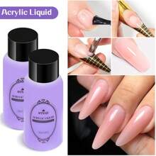 40ml Monomer Acrylic Nail Liquid With 3PCS Nail Brush Acrylic Liquid Monomer For Acrylic Powder Nails Extension DIY Nail Brush& Acrylic Nail Cup&Nail Form Paper Tray Acrylic Press On Nails