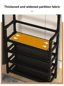 1 Giá để giày đứng nhiều tầng có móc treo quần áo, giá treo áo khoác và tủ giày, chất liệu kim loại, thích hợp để trang trí nhà cửa, trang trí lễ hội, trang trí phòng, trang trí nhà, trang trí phòng ngủ - màu đen - Xem 7